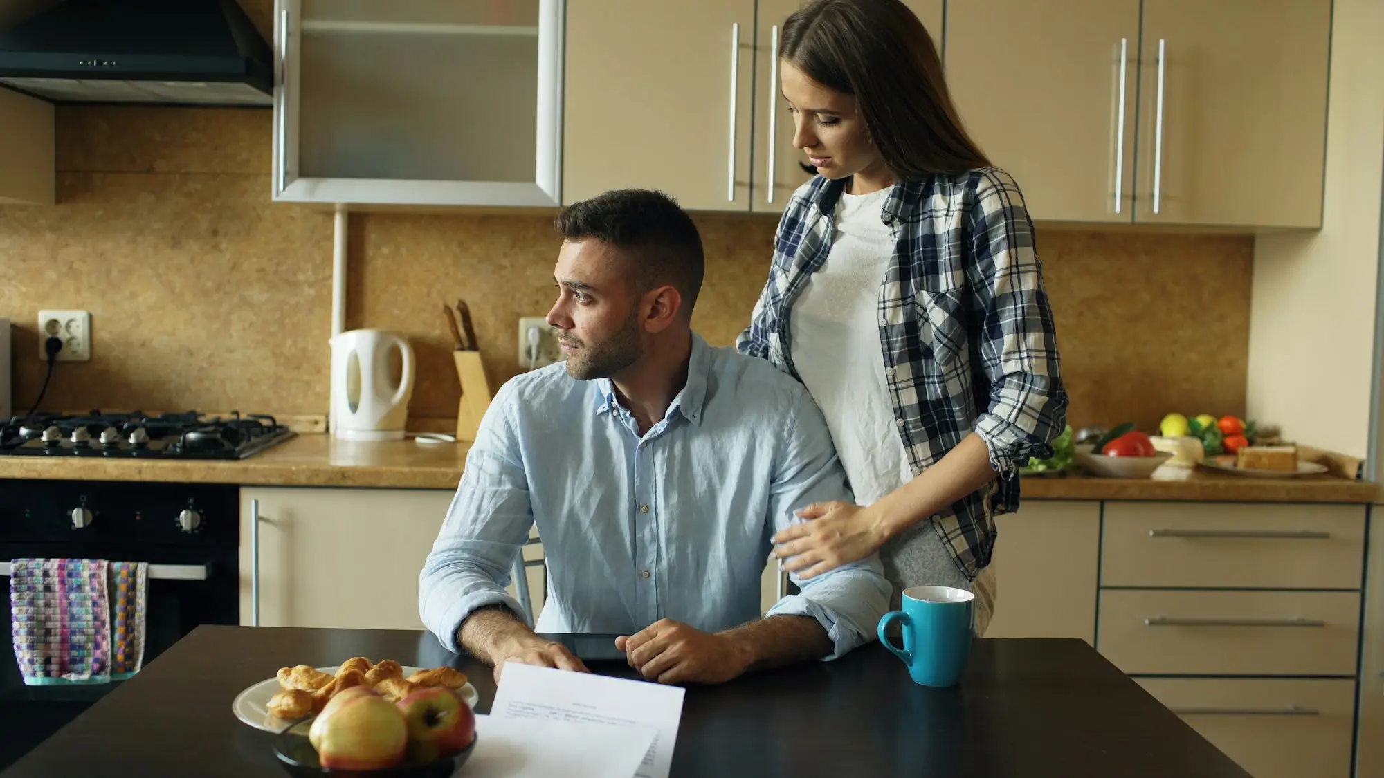 Owner reading a credit report showing a clearout default before applying for a business loan