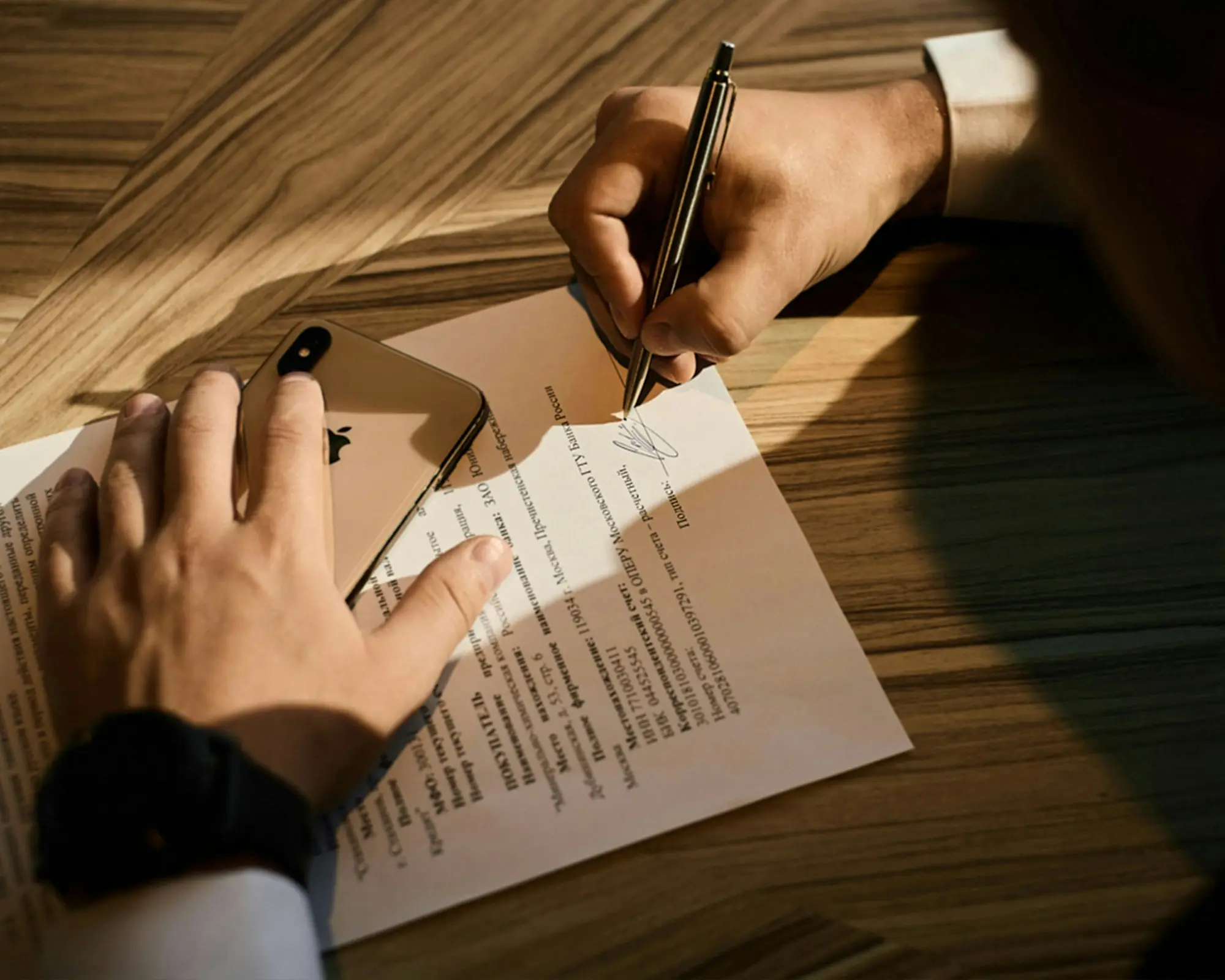 Trustee director signing equipment finance documents for a family trust business