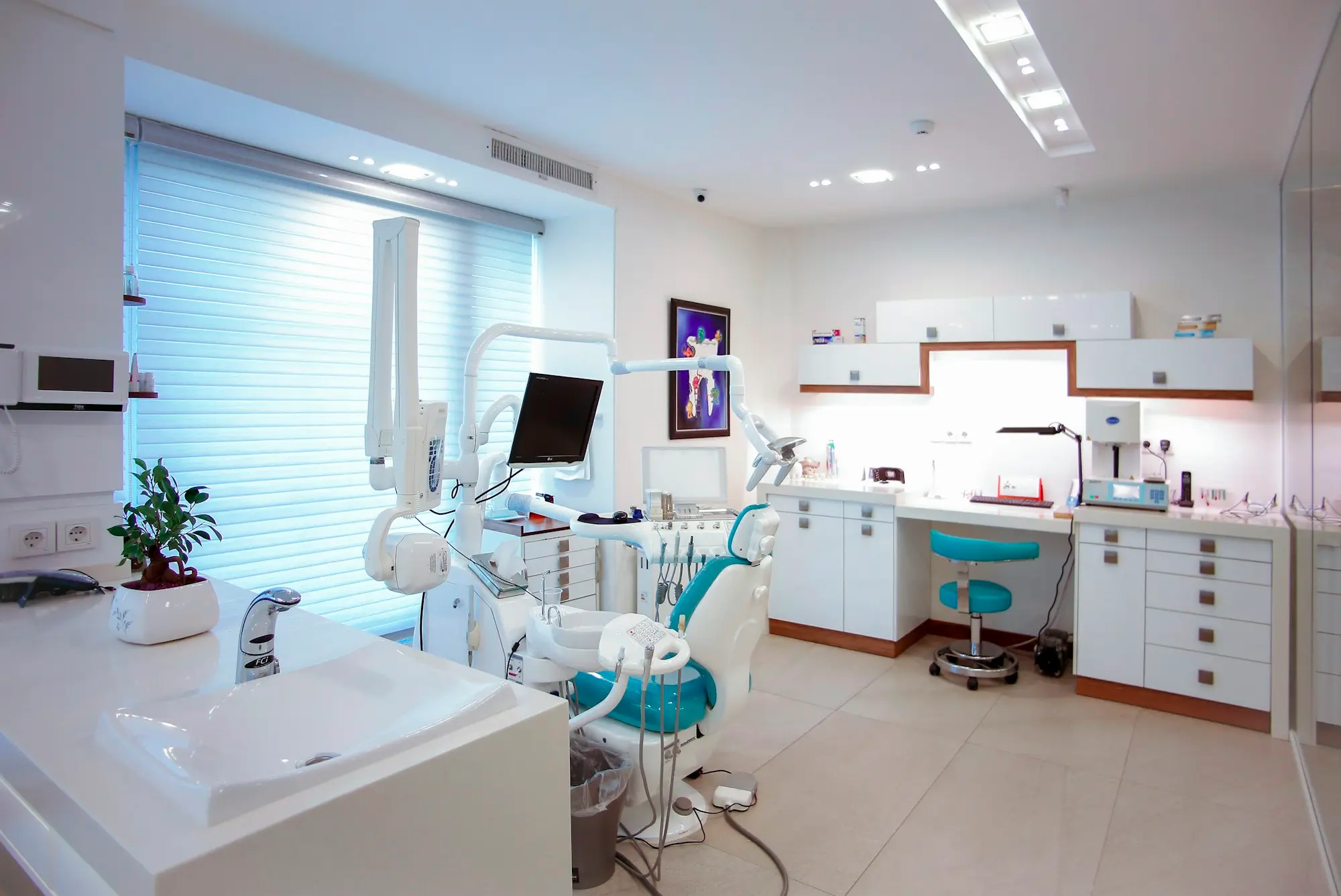 Modern dental surgery with chair, lights and equipment funded through medical equipment finance